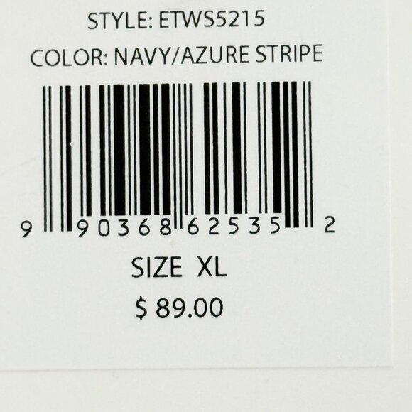 NWT Ellen Tracy Women's Linen Blend Pull-on Straight White Blue Stripe Pants XL - Picture 5 of 11